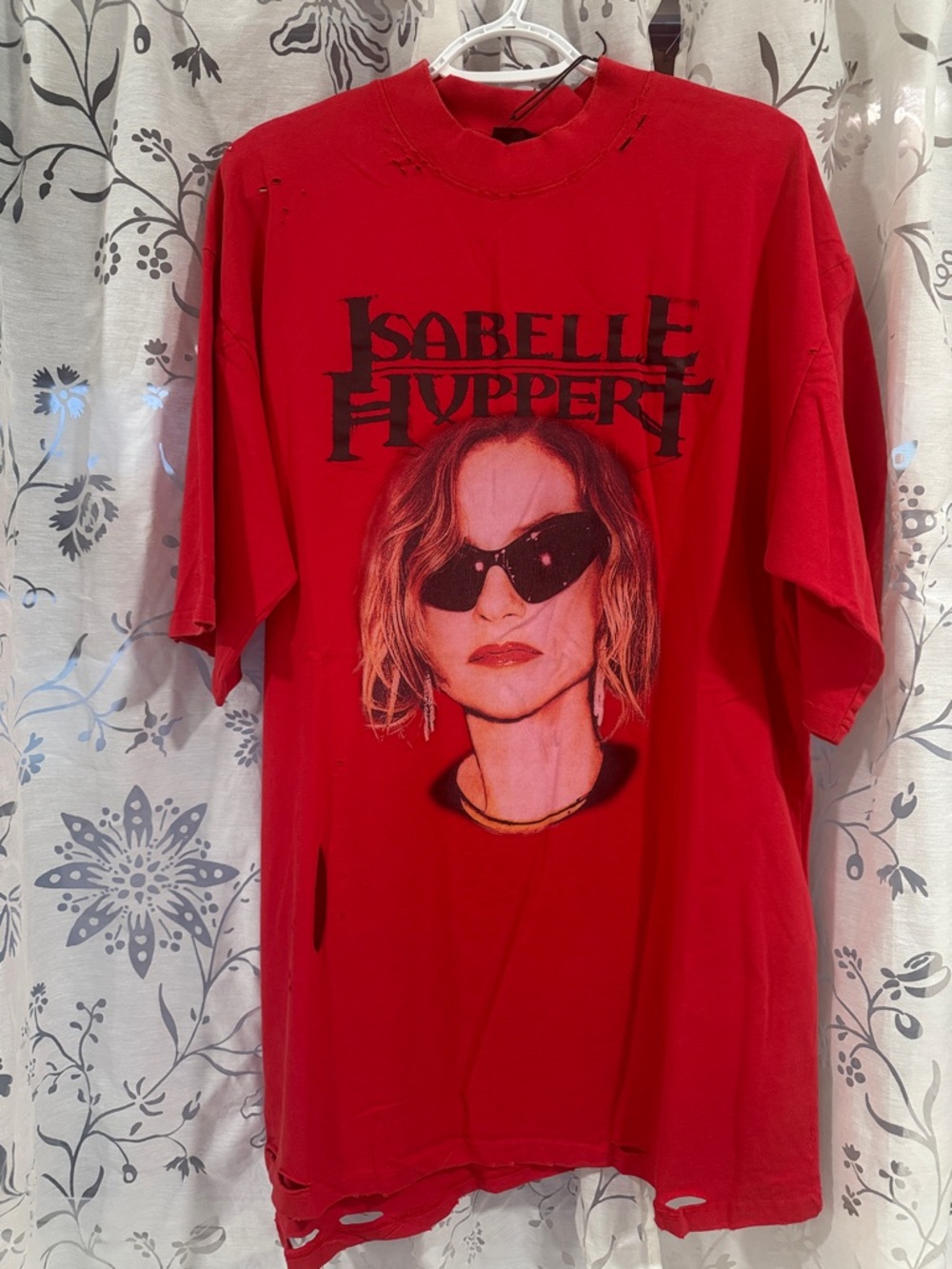 Isabelle Huppert Red Graphic TeeBalenciaga size large over size